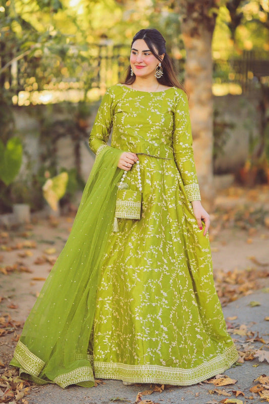 Embroidered Lehenga Choli 3pcs Set With Hand Bag