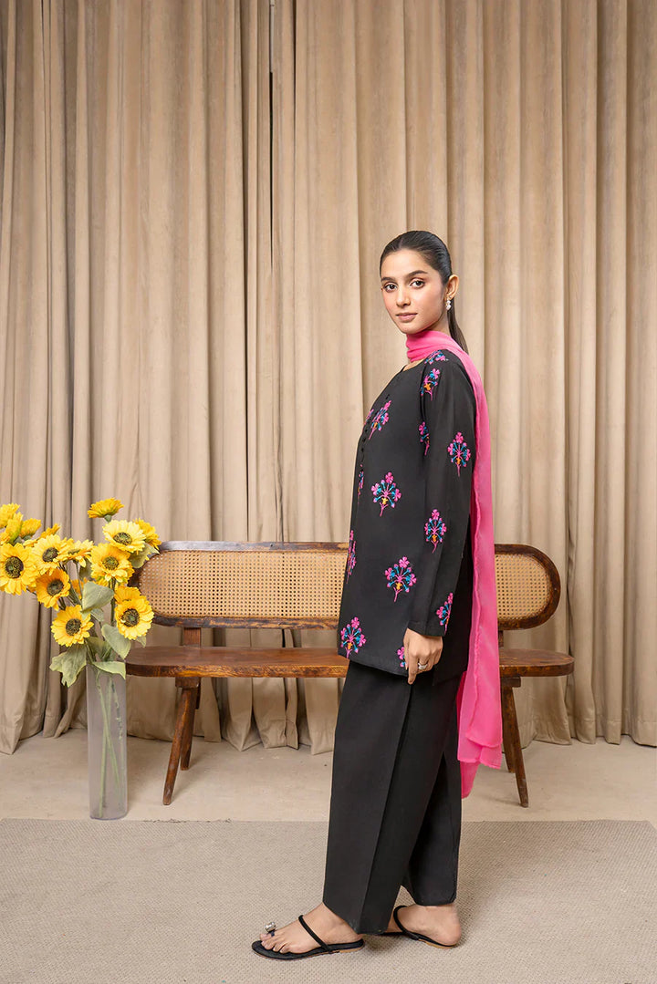 Black Blossom Printed 2Pc Suit