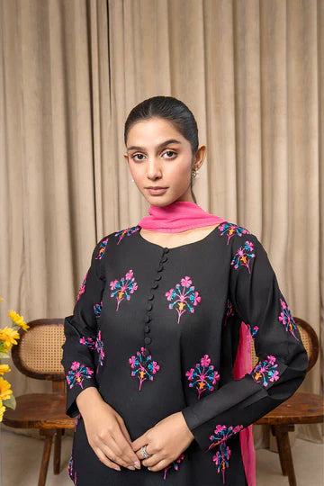 Black Blossom Printed 2Pc Suit