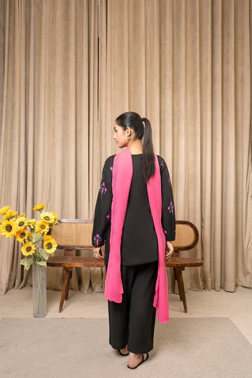Black Blossom Printed 2Pc Suit