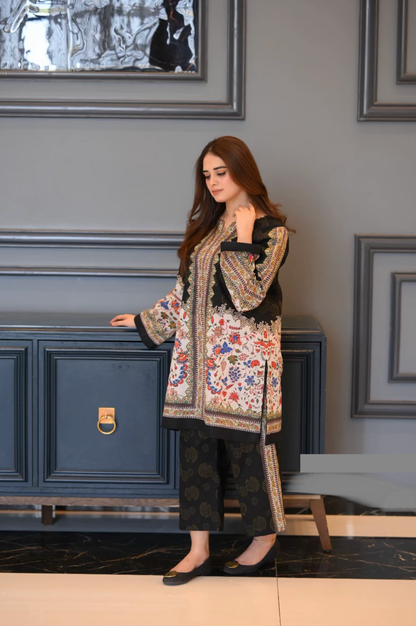 Digital Printed 2pc Co-Ord Set (Pret) - 103