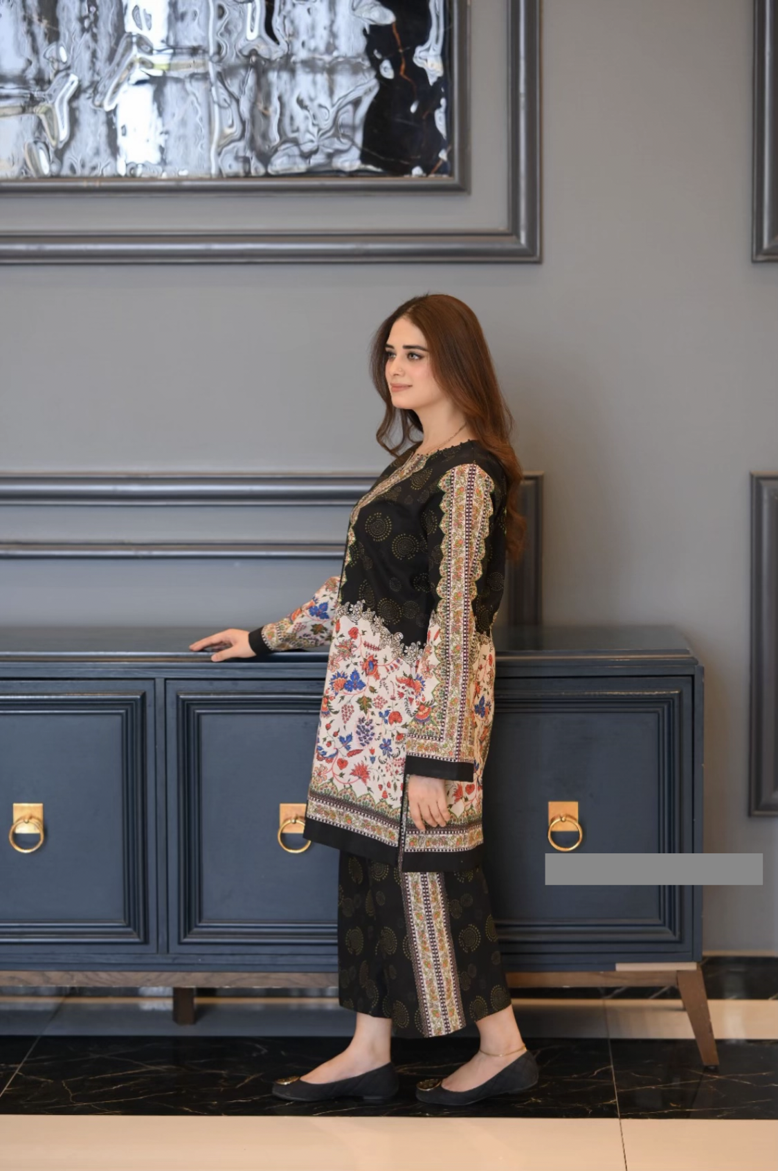 Digital Printed 2pc Co-Ord Set (Pret) - 103