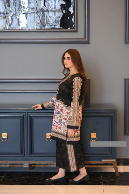 Digital Printed 2pc Co-Ord Set (Pret) - 103