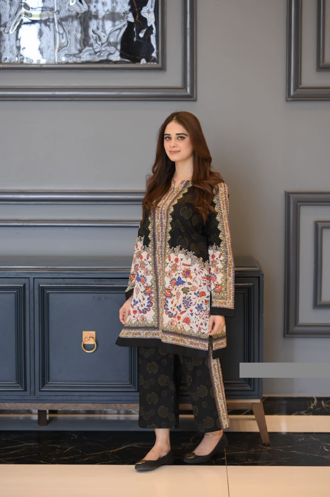 Digital Printed 2pc Co-Ord Set (Pret) - 103