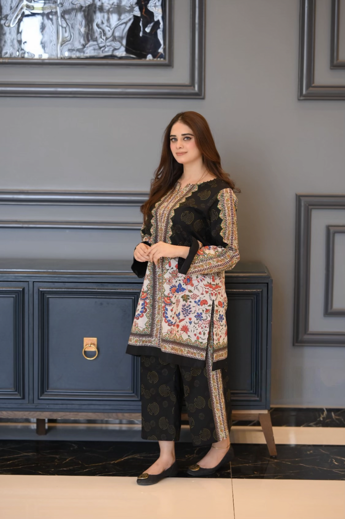 Digital Printed 2pc Co-Ord Set (Pret) - 103