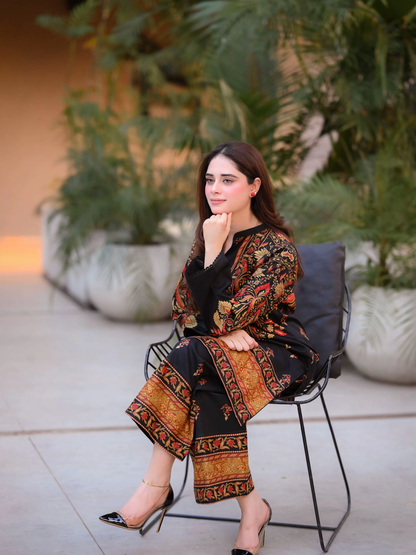 Digital Printed 2pc Co-Ord Set (Pret) - 102