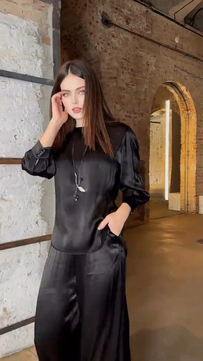 Back Drape Beauty Shamooz Slik Western Co-Ord Set