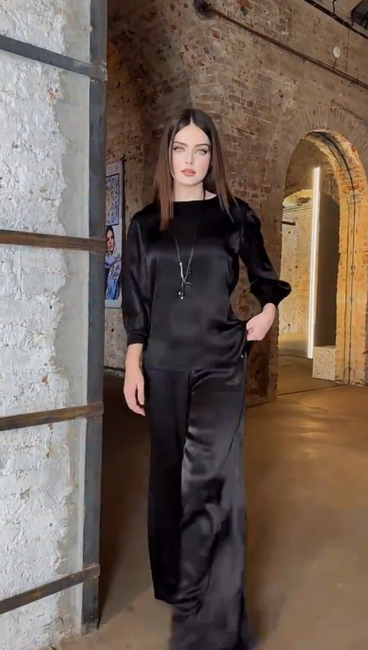 Back Drape Beauty Shamooz Slik Western Co-Ord Set