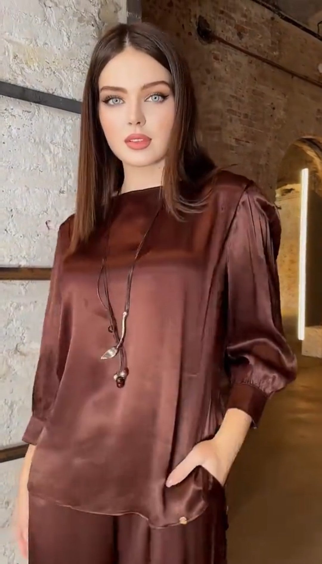 Back Drape Beauty Shamooz Slik Western Co-Ord Set