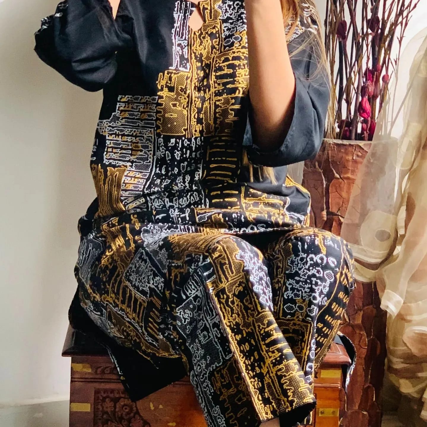Rough Print design 2pcs Stitch suit