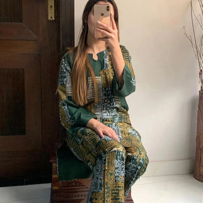 Rough Print design 2pcs Stitch suit