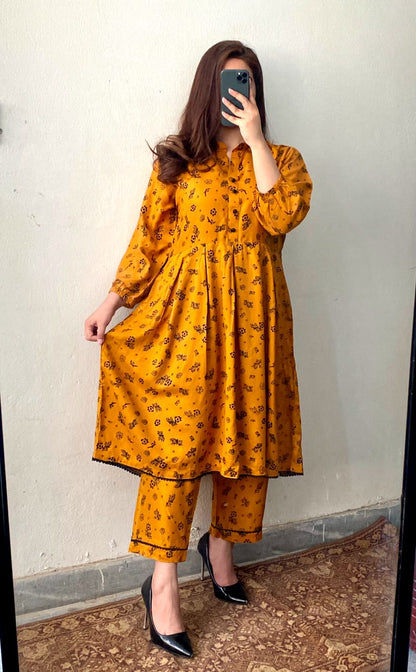 Fancy Long Frock Lawn 2pcs