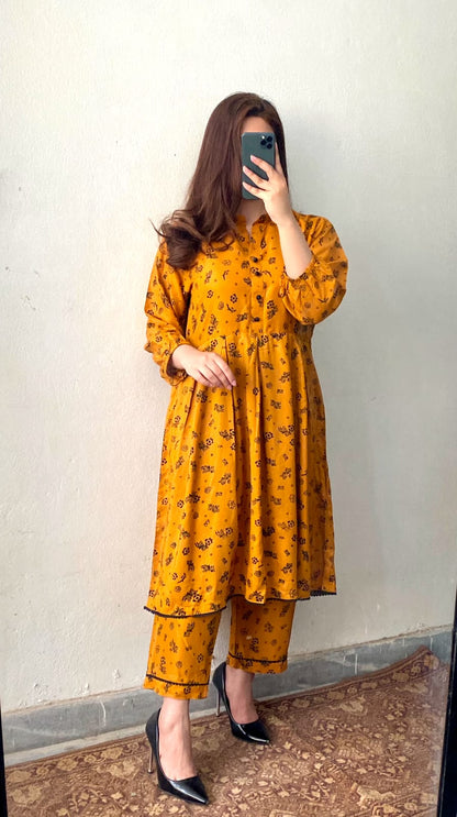 Fancy Long Frock Lawn 2pcs