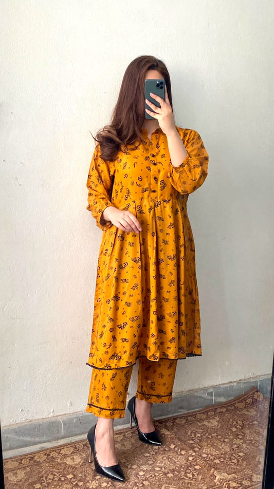 Fancy Long Frock Lawn 2pcs
