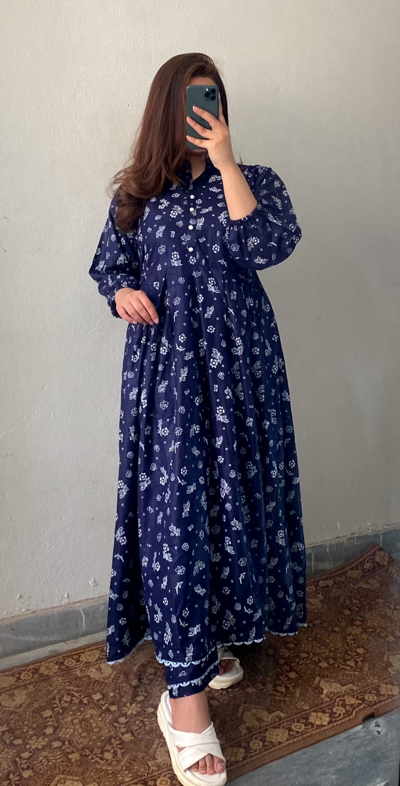 Fancy Long Frock Lawn 2pcs